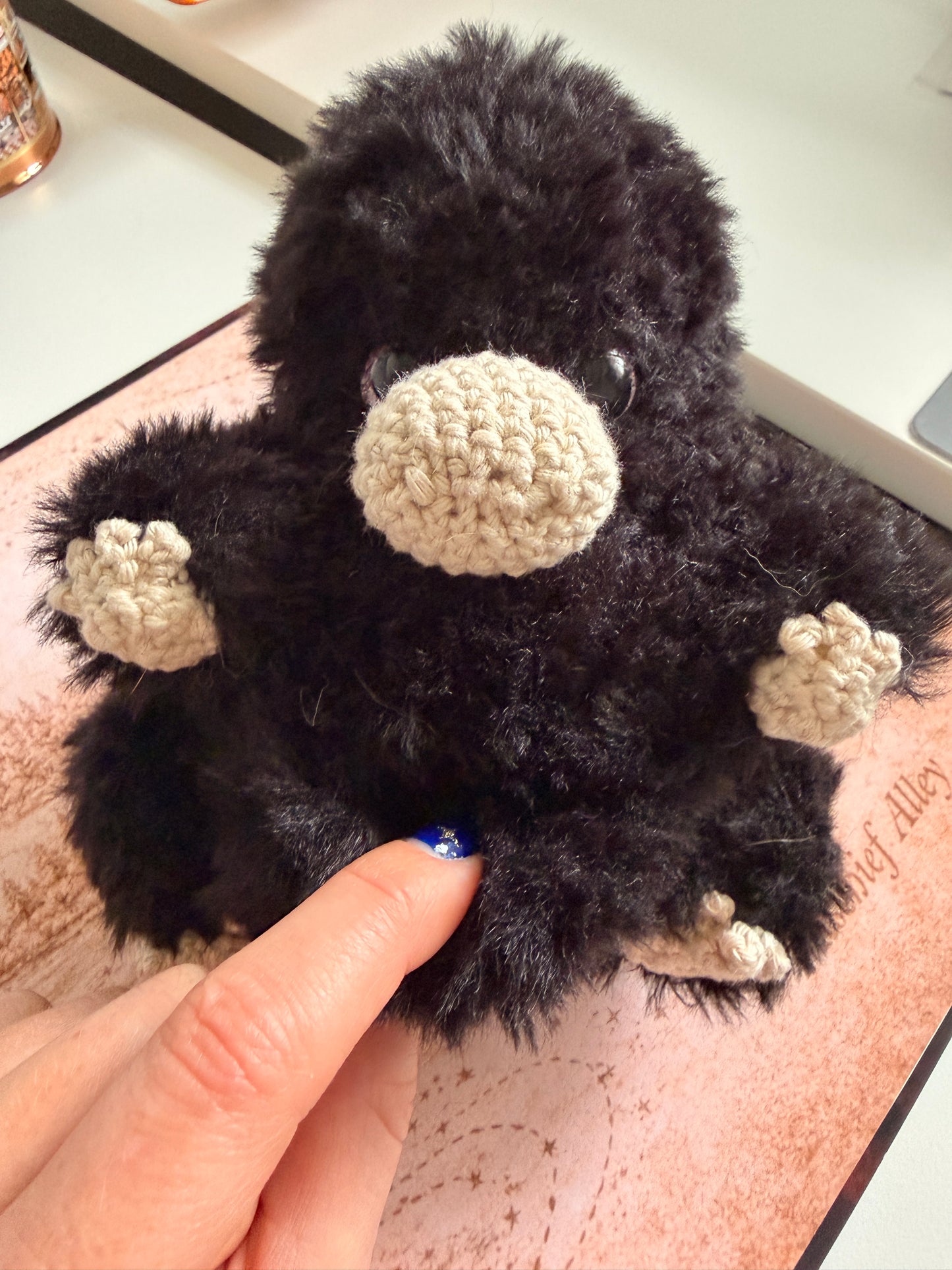 Black Crochet Niffler – Handmade Wizarding Inspired Plush