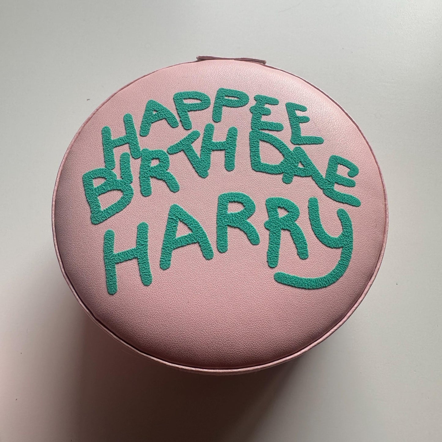 Happy Birthdae Harry Cake zipped jewellery box