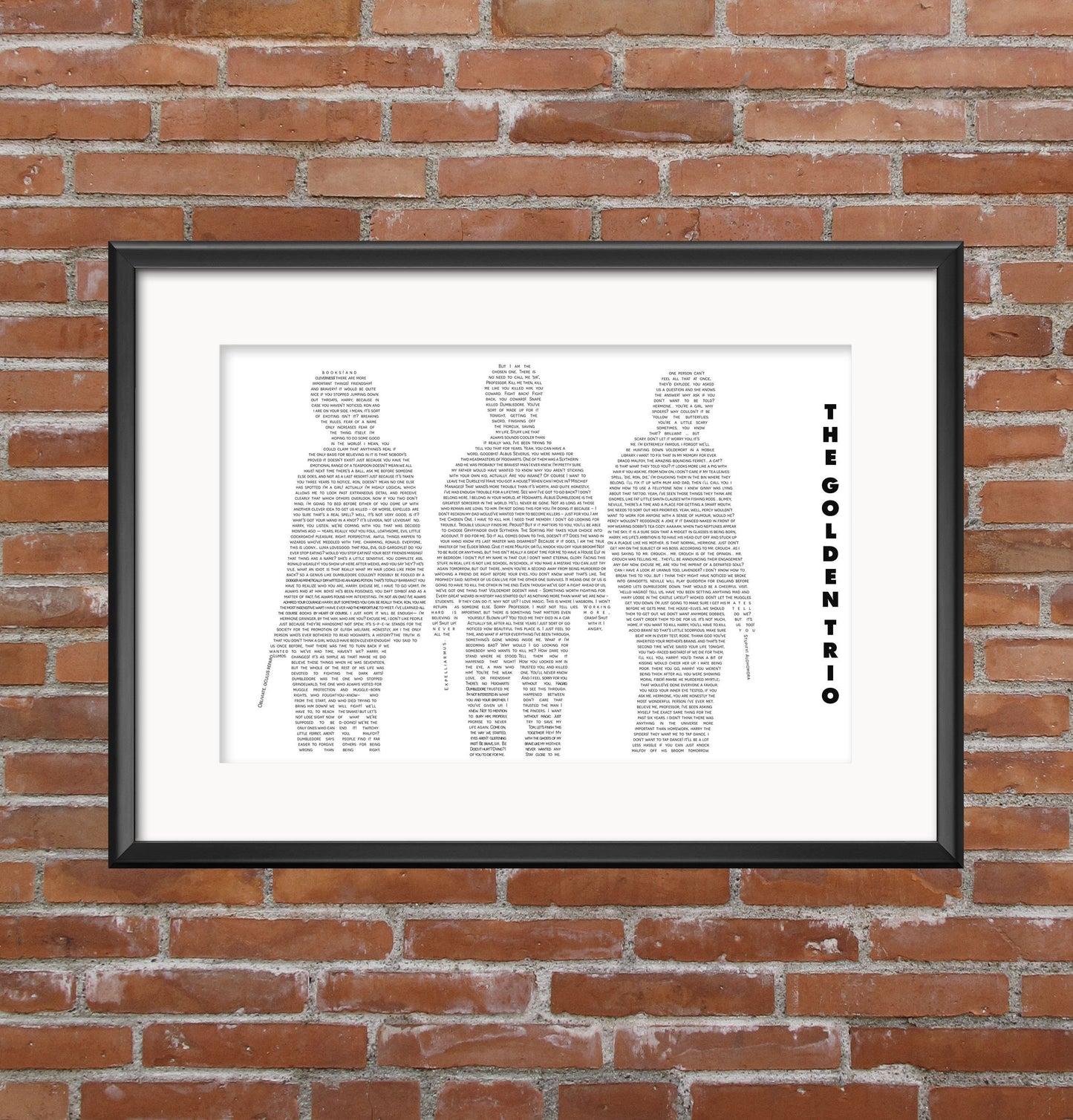 The Golden Trio - Harry, Ron and Hermione Quotes - Digital Print