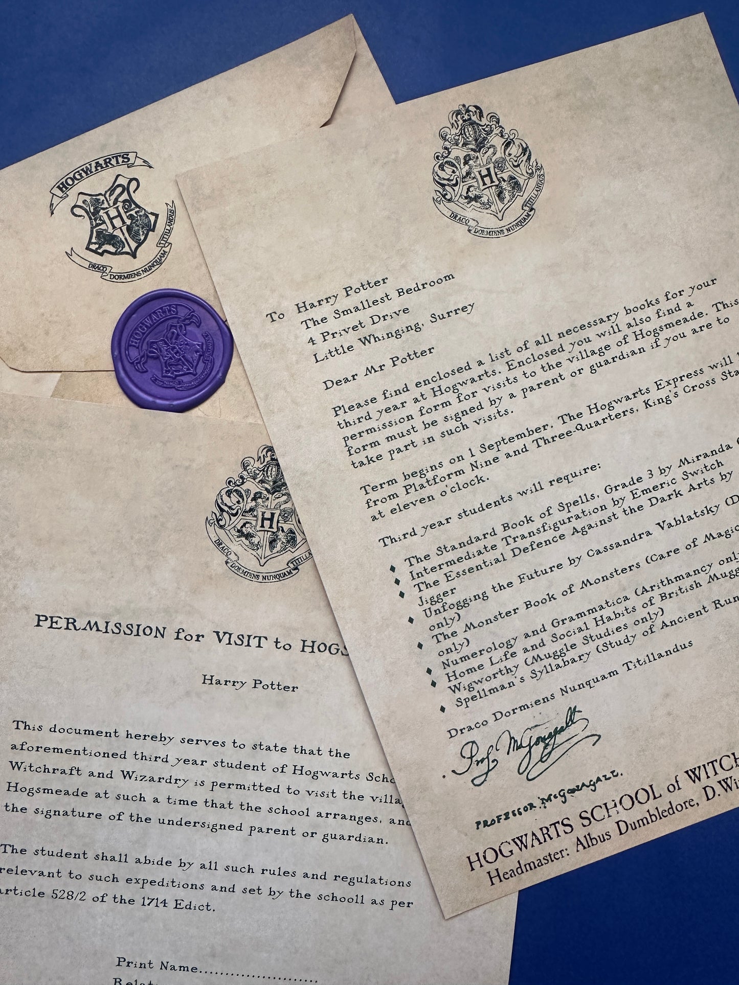 Personalised Wizard Acceptance Letter – Magical School Replica | Custom Fantasy Gift