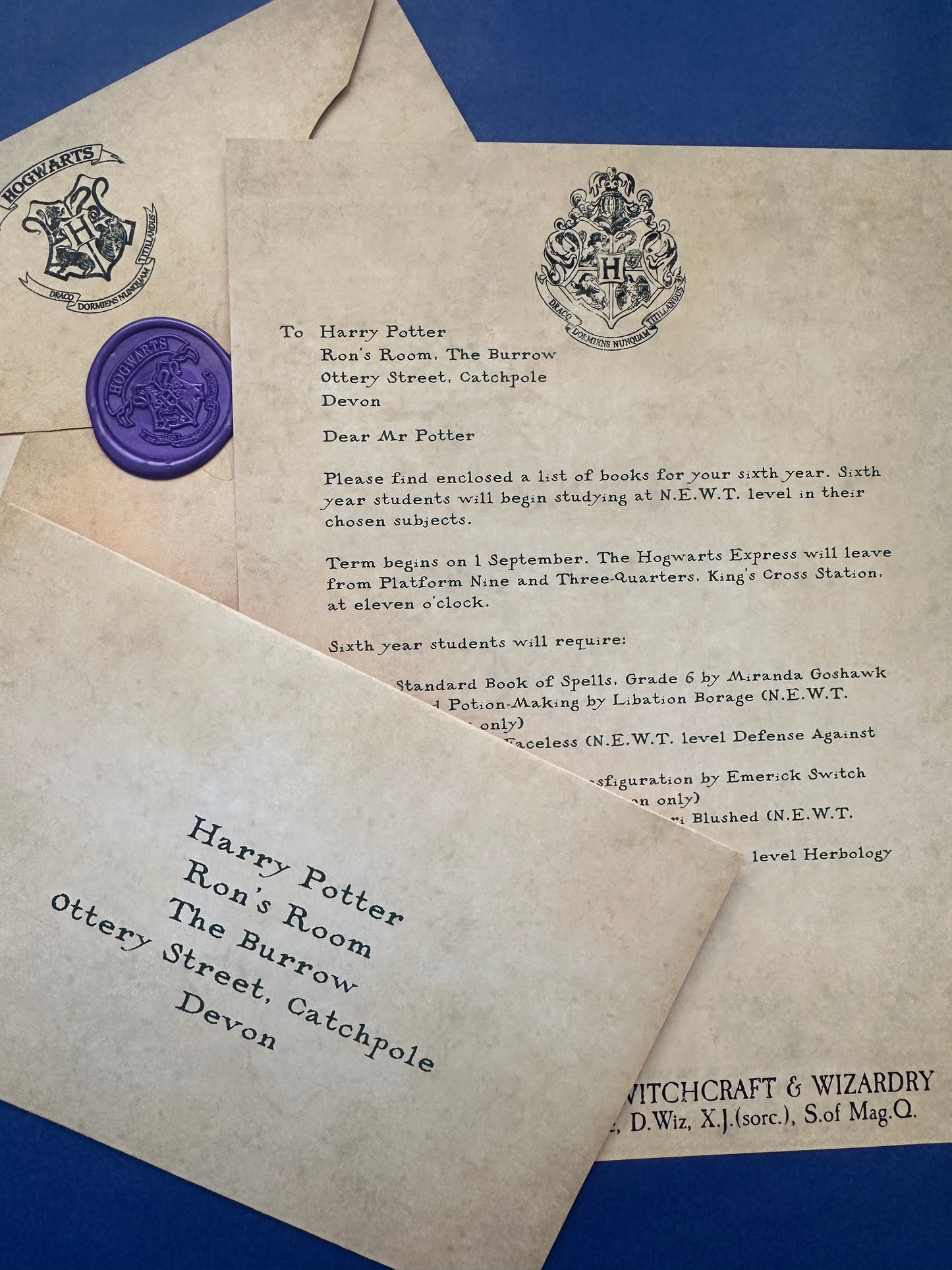 Personalised Wizard Acceptance Letter – Magical School Replica | Custom Fantasy Gift