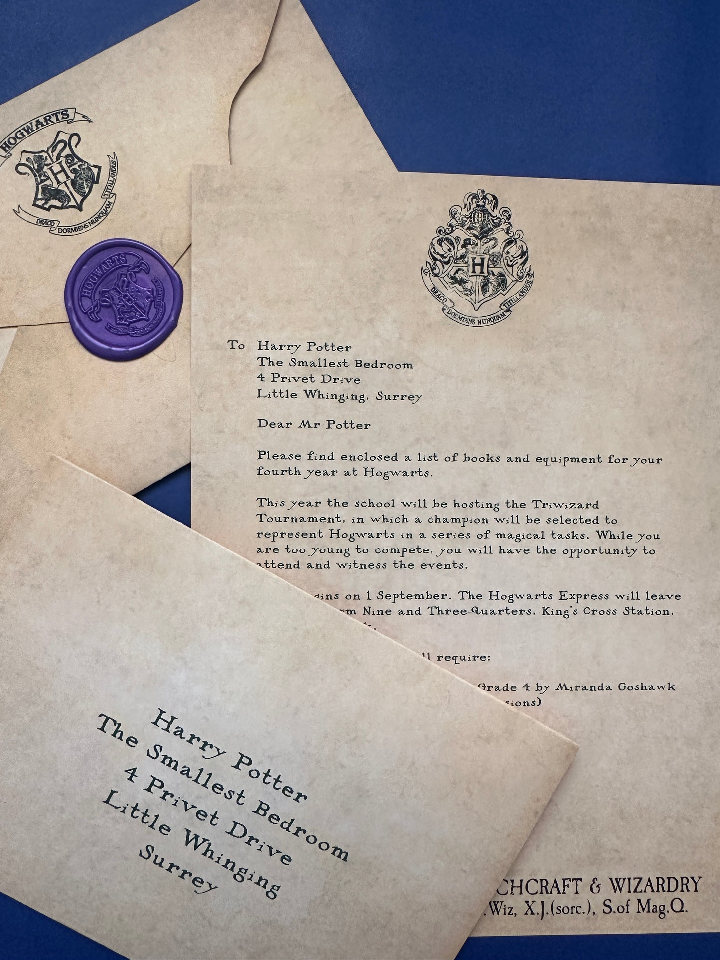 Personalised Wizard Acceptance Letter – Magical School Replica | Custom Fantasy Gift