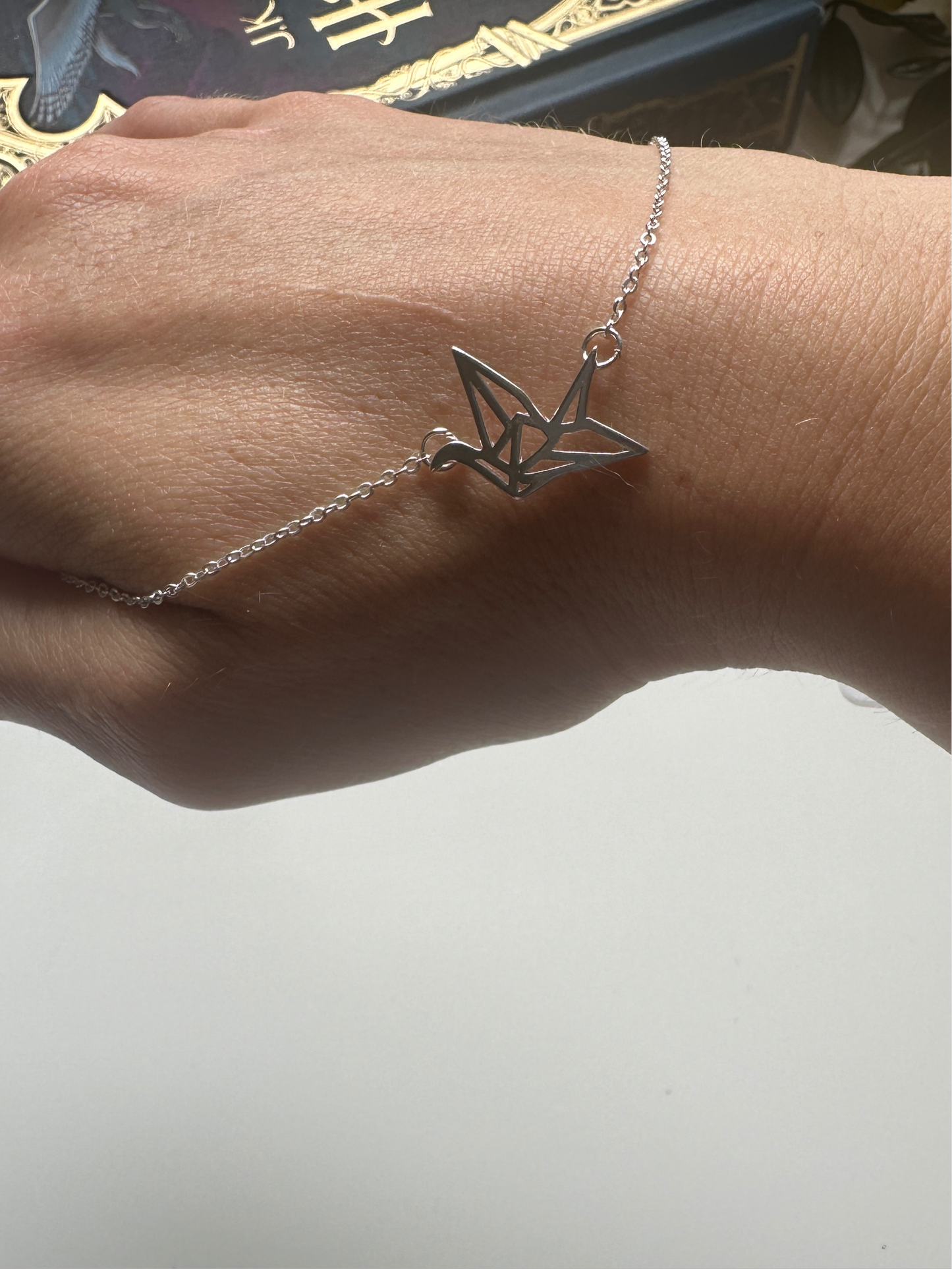 Crane necklace - sterling silver paper crane necklace