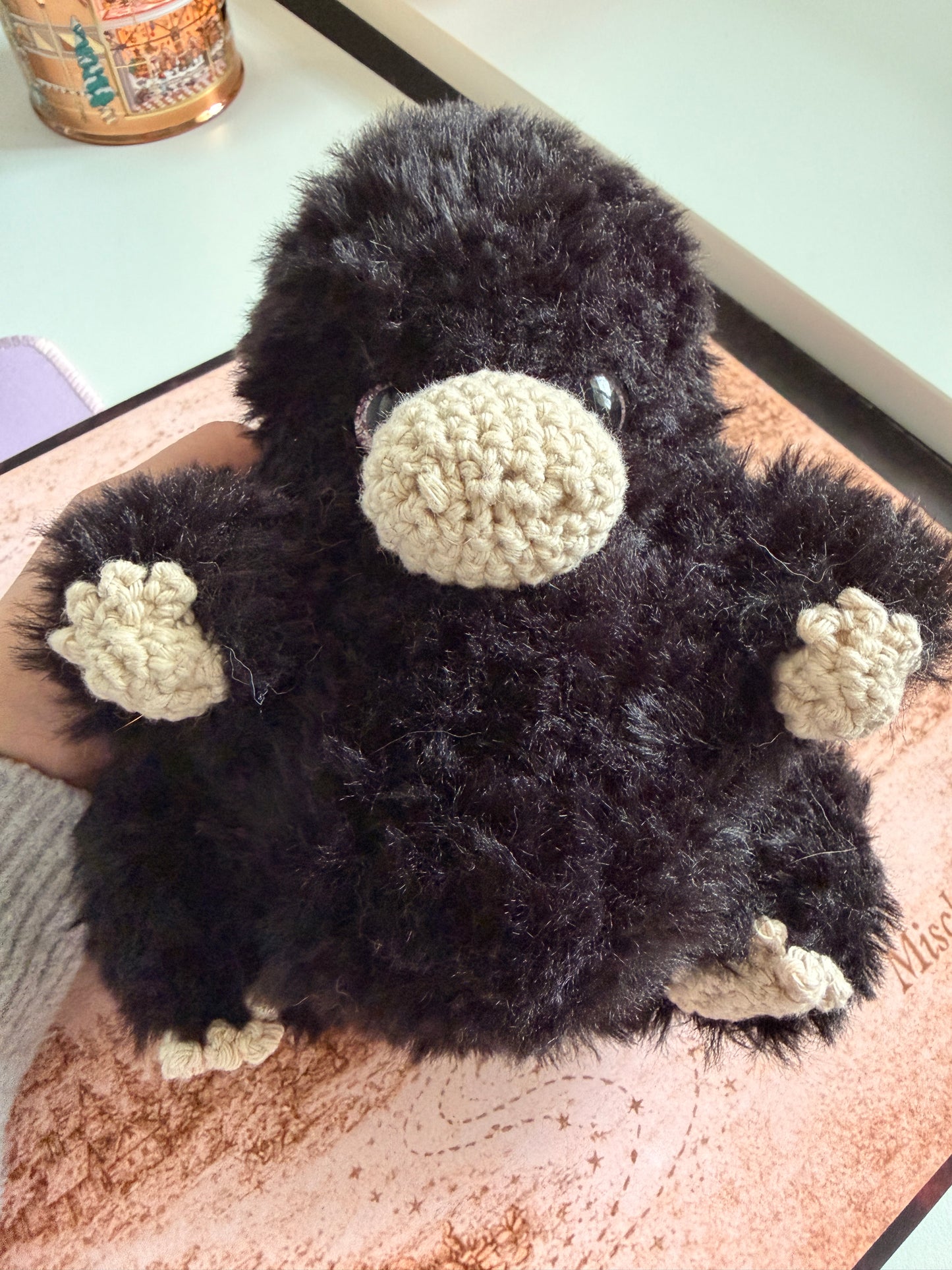 Black Crochet Niffler – Handmade Wizarding Inspired Plush