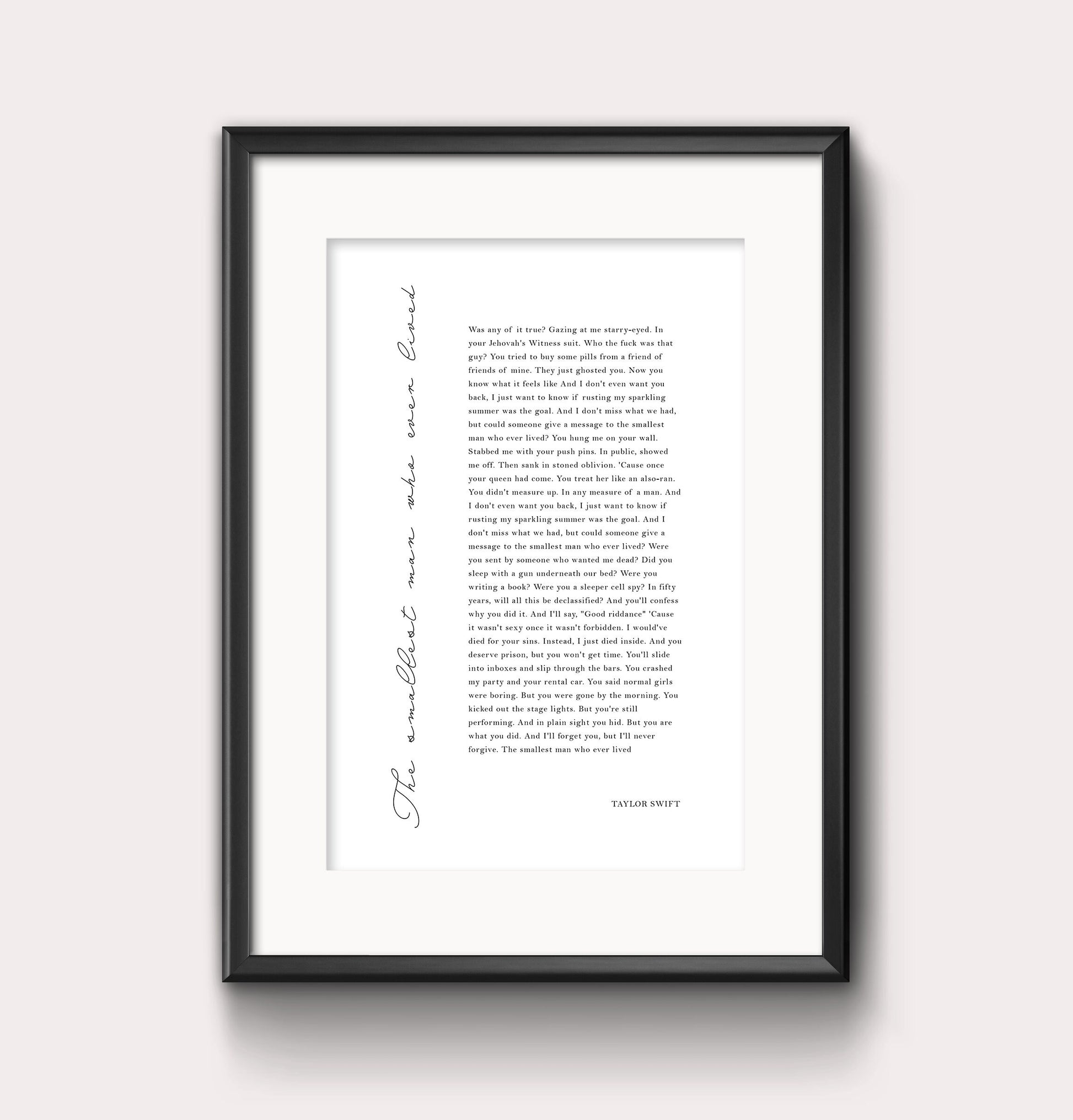 The smallest man who ever lived print - tortured poets - Digital Print