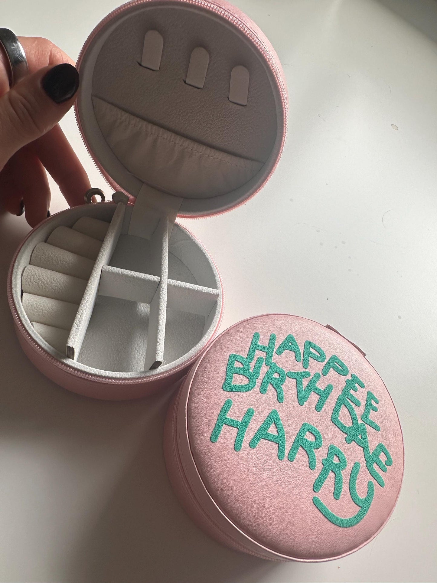 Happy Birthdae Harry Cake zipped jewellery box