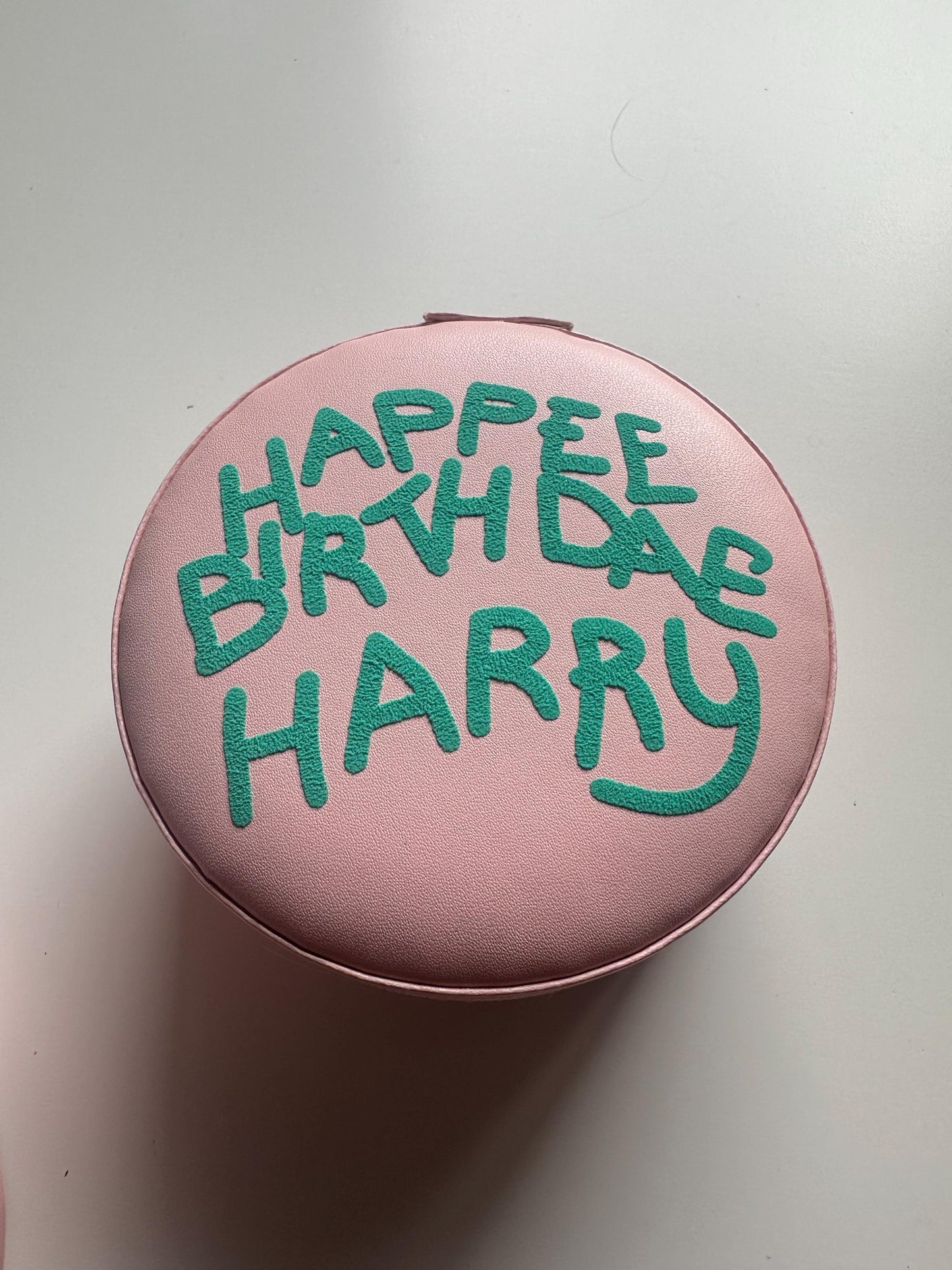 Happy Birthdae Harry Cake zipped jewellery box