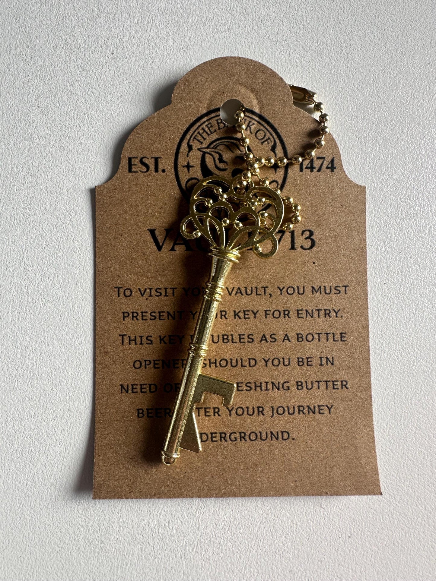 Wizarding bank bottle opener key