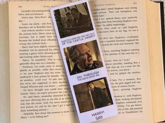 Movie Scene Bookmarks – Slughorn & Harry – Magical Book Accessories | Fantasy Gift