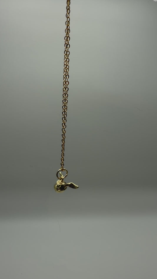 Golden Snitch Necklace – Flying Charm | Fantasy Jewelry