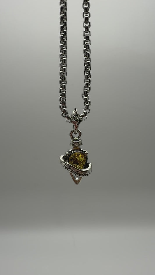 Potion Necklace – Gold Liquid Charm | Fantasy Jewelry Gift