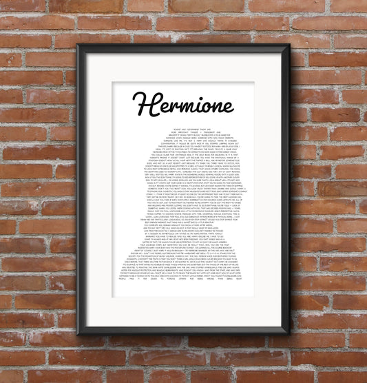 Hermione Quotes - Physical Print