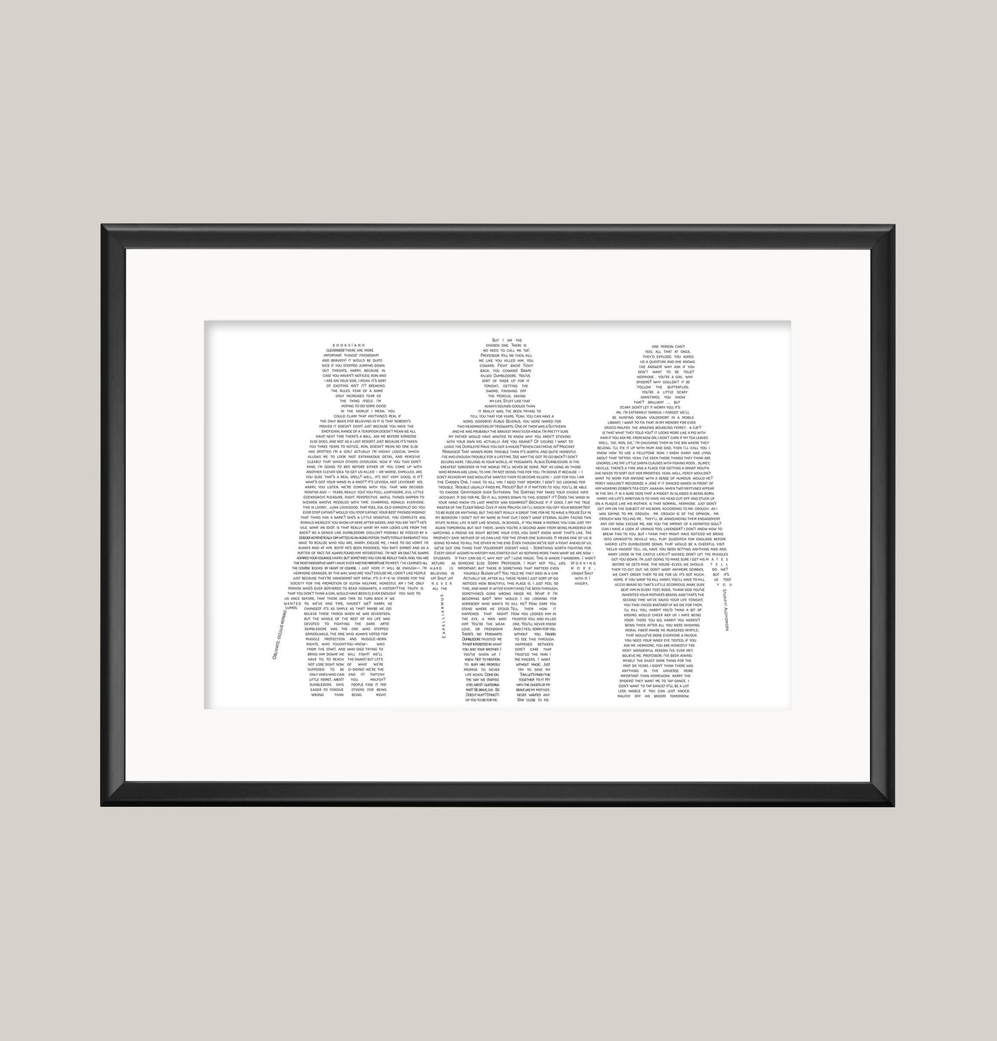 The Golden Trio - Harry, Ron and Hermione Quotes - Physical Print