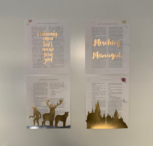 Wizarding Gold Embossed Prints