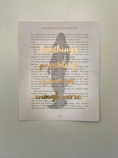 Fred and George, Ginny, Elf - Gold Embossed Quote Prints