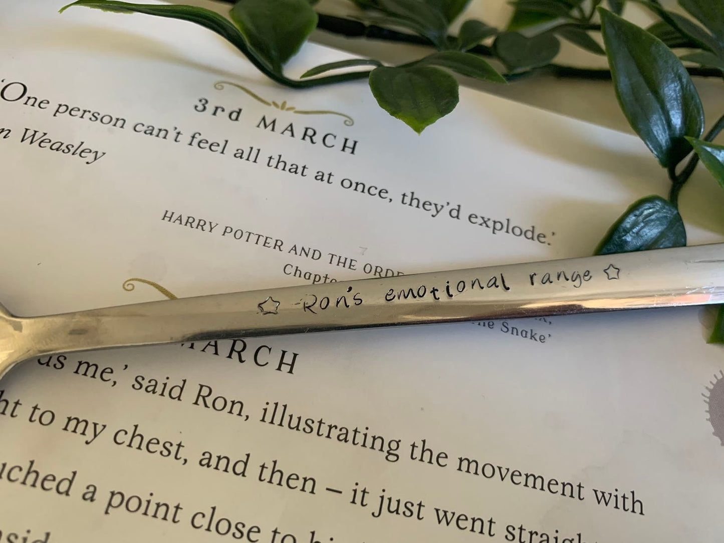 Ron's Emotional Range - Hand Stamped Teaspoon